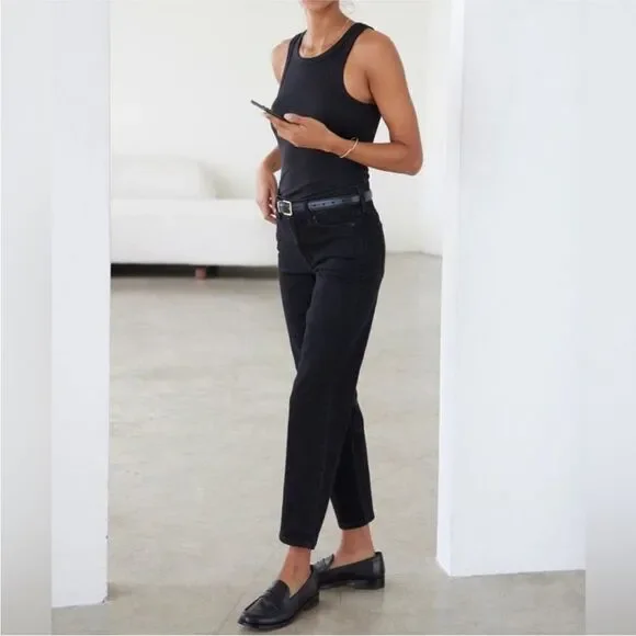 AYR The Frenchie Black Mid Rise Crop Jeans